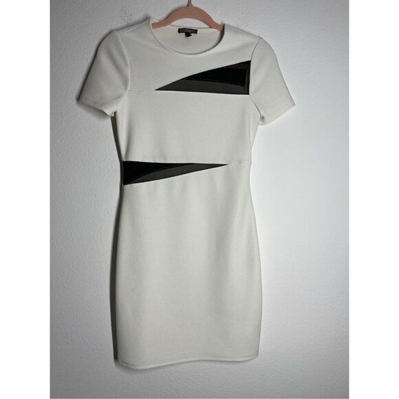 Express White Bodycon dress with black mesh Size 4 - Picture 1 of 9
